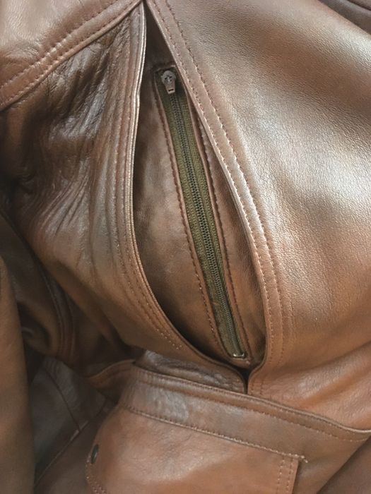 Kurtka skórzana,skóra naturalna brązowa Nowa XL