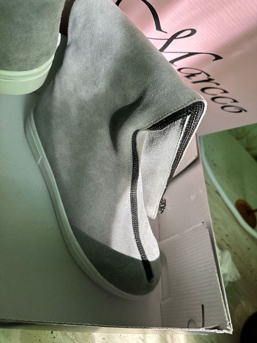 Сапоги натуральная замша 39 размер 26 см стелька