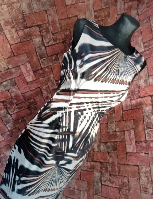 Next brązowa sukienka we wzory 38 M