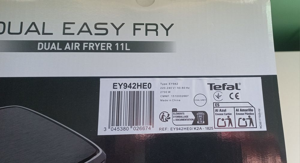 Аерогриль Tefal Dual Easy Fry & GrillE Y942HE0