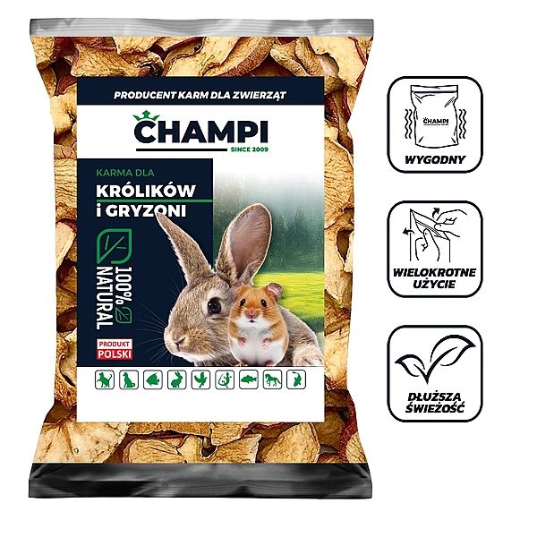 Jabłko 500g PŁATEK karma dla gryzoni królika świnki Champi
