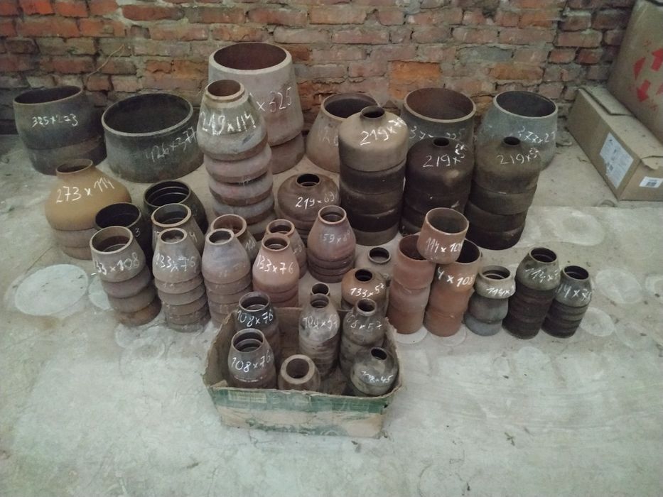 Перехід сталь, діапазон від 25×21 до 426×377,концентричні,ексцентричні