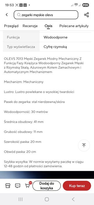 Zegarek Męski Olevs 7013