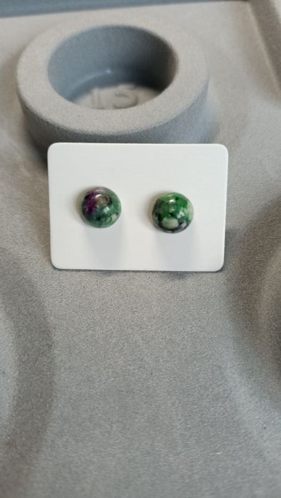 Kolczyki z naturalnym kamieniem Epidote zoisyt