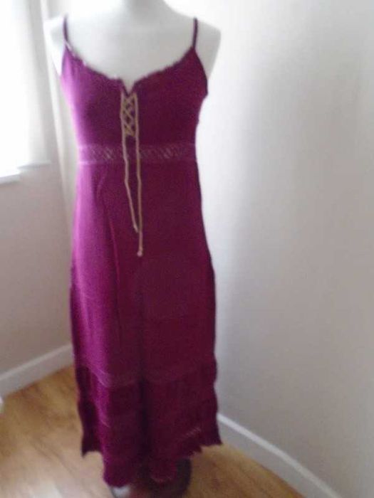 Vestido comprido bordeaux
