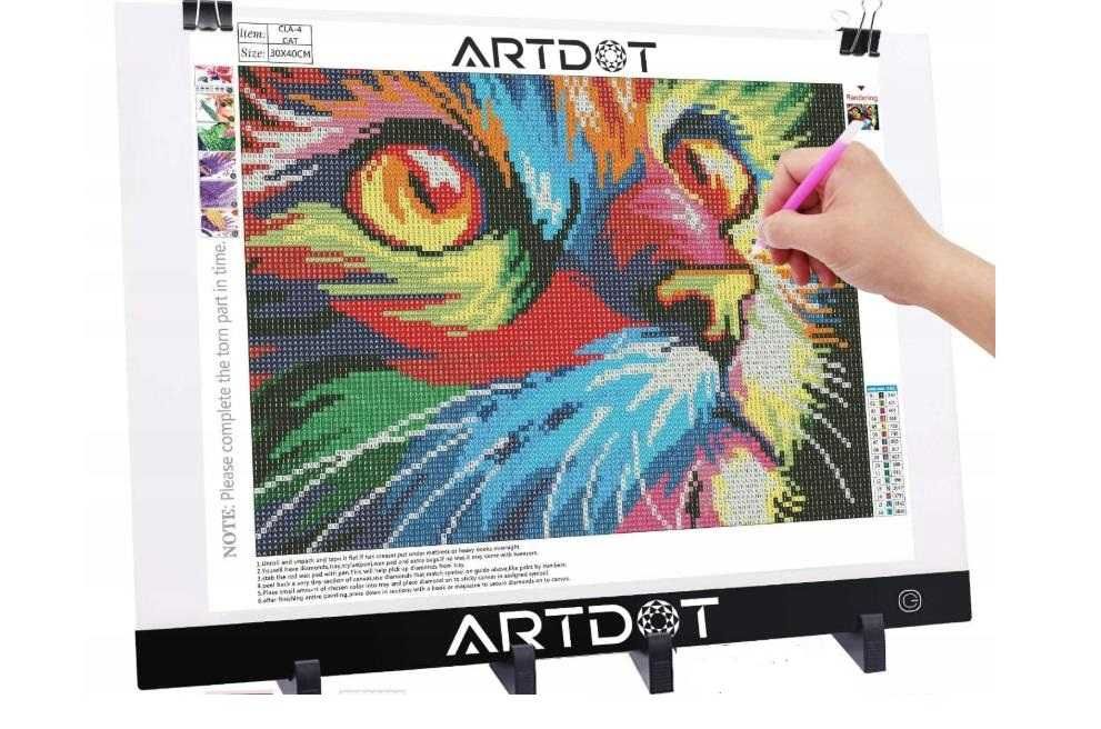Podświetlana deska kreślarska A2 do haftu diamentowego 5D Artdot + AKC