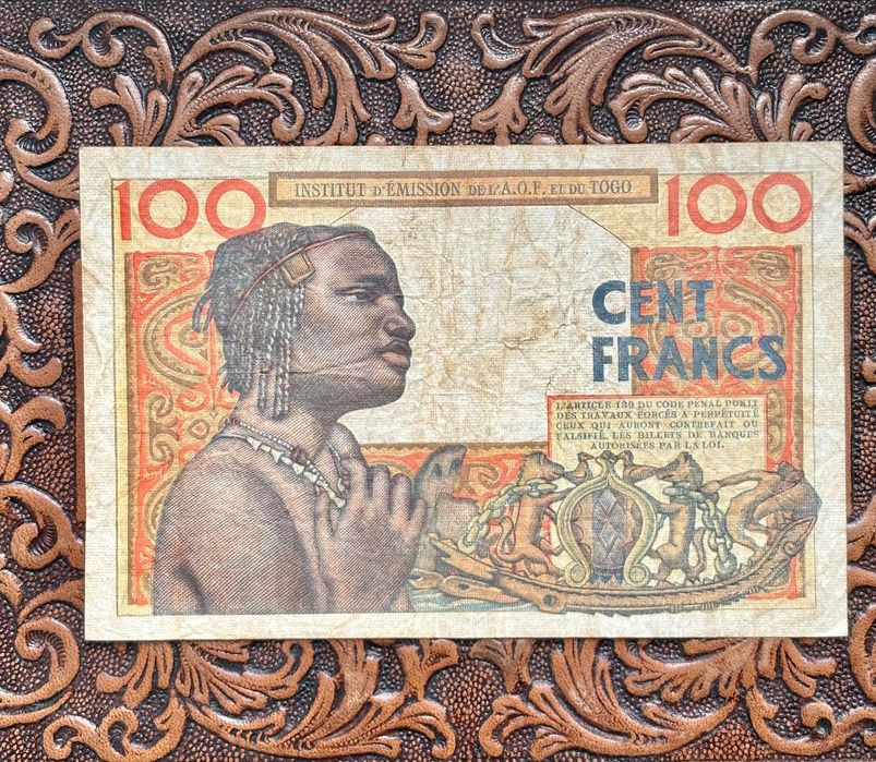 Nota do Togo 100 Cent Francs de 1956 Colónia da França