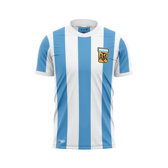 Camisola de Futebol Seleção Argentina Messi Maradona Copa do Mundo