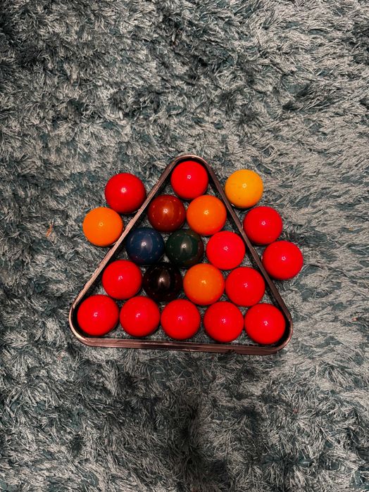 Komplet bil bilard snooker 38 mm – bardzo dobry stan + trójkąt GRATIS