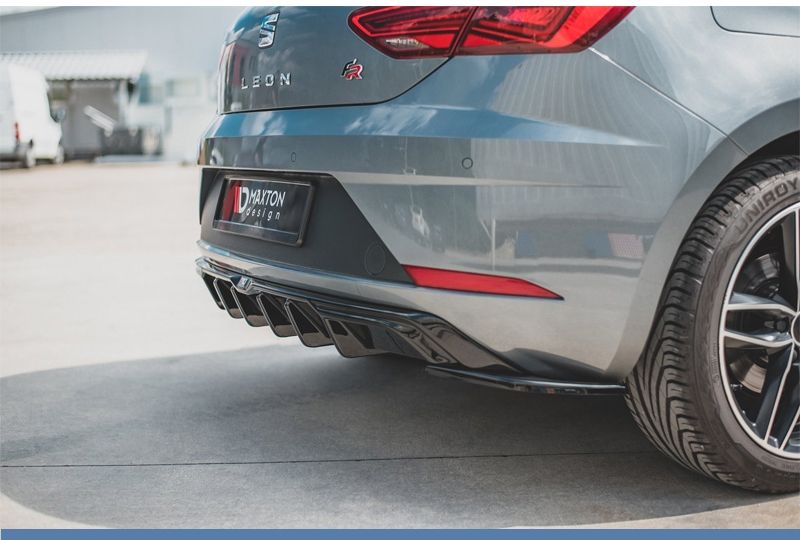 DIFUSOR TRASEIRO SEAT LEON 5F 2017-2020 PRETO FOSCO