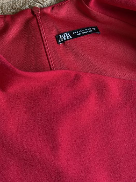 Боді Zara S червоне на одне плече