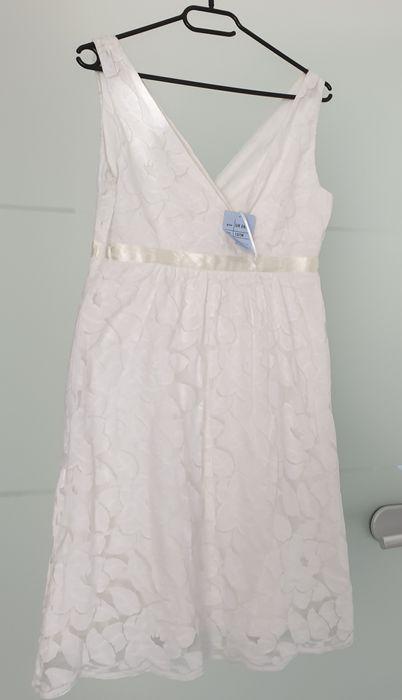 Letnia w stylu boho z koronki Oasis kopertowy dekolt 36 38