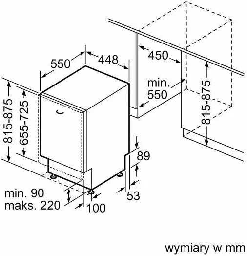 Zmywarka Bosch SPV4HMX10E, Serie 4, do zabudowy  45cm