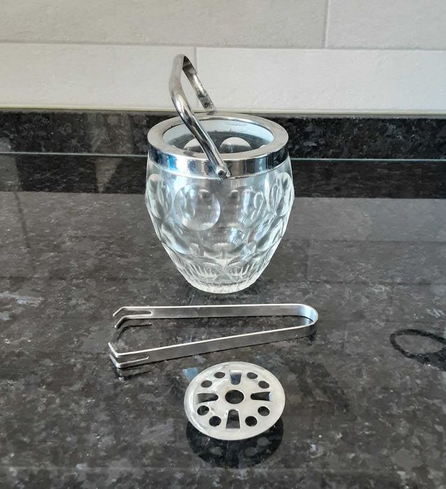 Copo/Balde de Gelo (Pequeno) com Pinça Antigo/Vintage