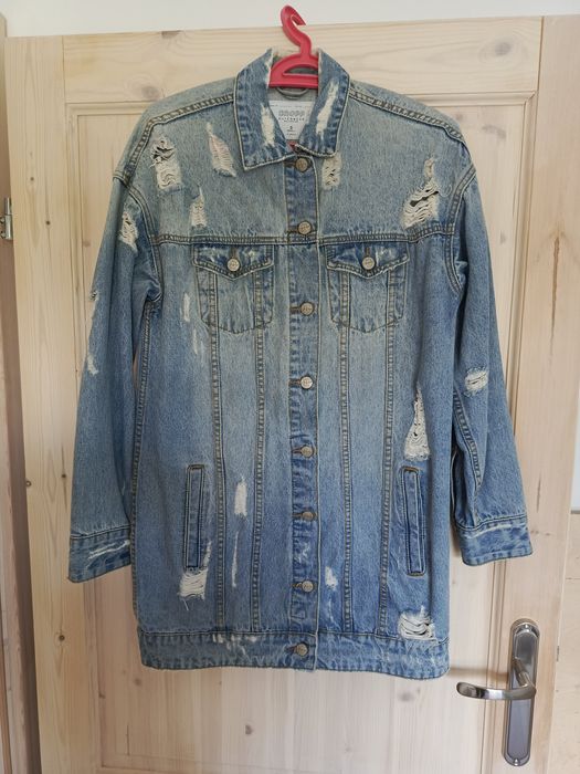 Długa jeansowa dżinsowa kurtka katana Cropp 36 S