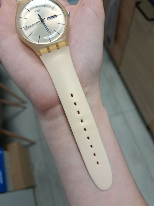 Zegarek swatch new gent nude beżowy