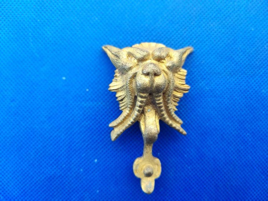 Stara mosiężna aplikacja do mebel,zegar,maszkaron