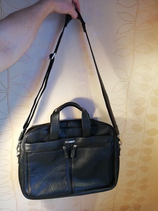 Діловий портфель-сумка з натуральної шкіри 40х30х10 см