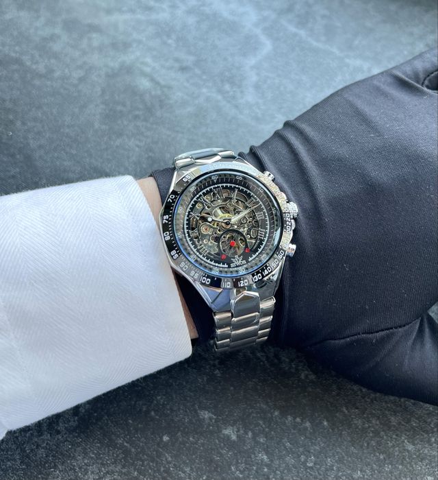 Механічний чоловічий годинник Skeleton Automatic | Часы мужские механические