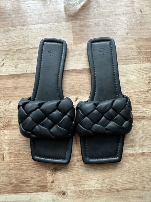 Klapki damskie 42 H&M czarne laczki jak nowe