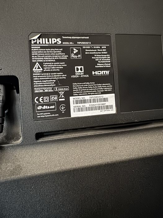 Telewizor PHILIPS 70 cali 4K UHD Smart TV Android | Trójstronny Ambilight | Stan Idealny!