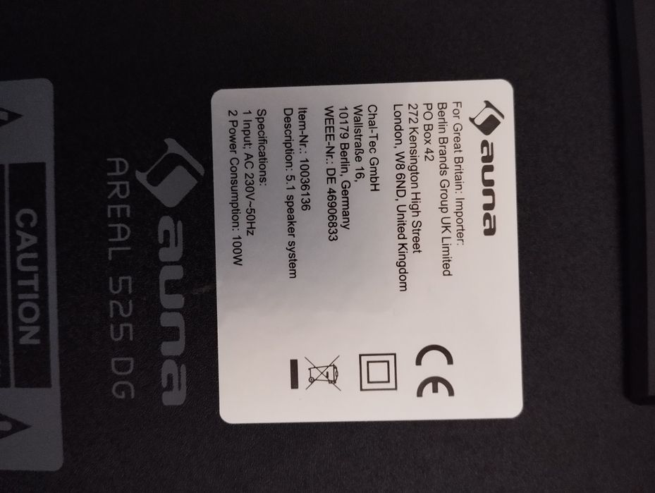 Домашній кінотеатр Auna Surround System Areal 525 DG 5.1