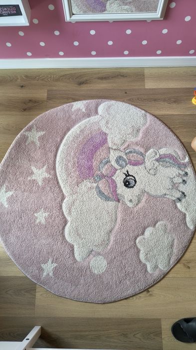 Dywan 120 cm okrągły jednorożec
