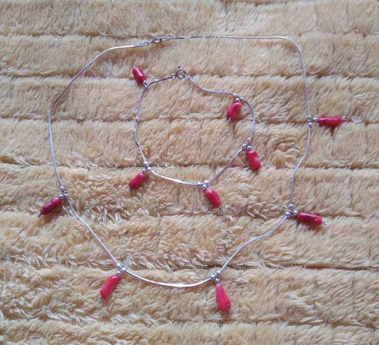 Piękny zestaw bransoletka i naszyjnik