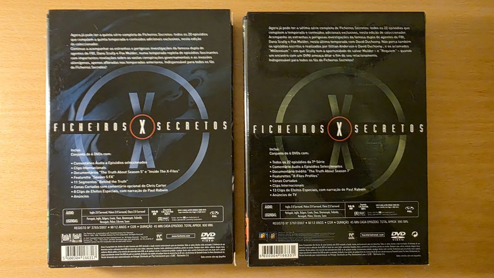 Temporadas 5 e 7 de "X Files" (Ficheiros Secretos) em DVD