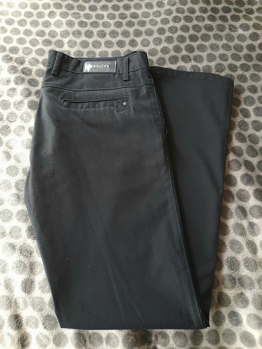 Spodnie męskie granatowe chinosy, wizytowe eleganckie rozm 33/32