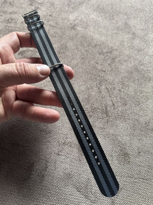 Pasek Nato 20mm nowy czarno-szary Omega Seiko Bulova