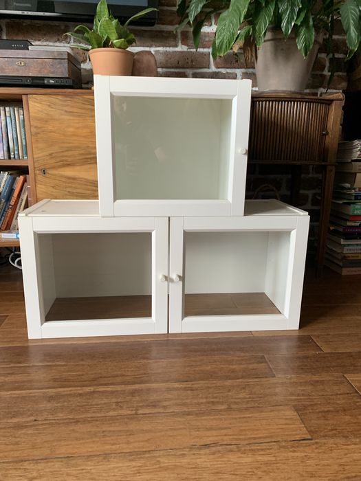 Dwie nadatawki IKEA billy białe / szklane