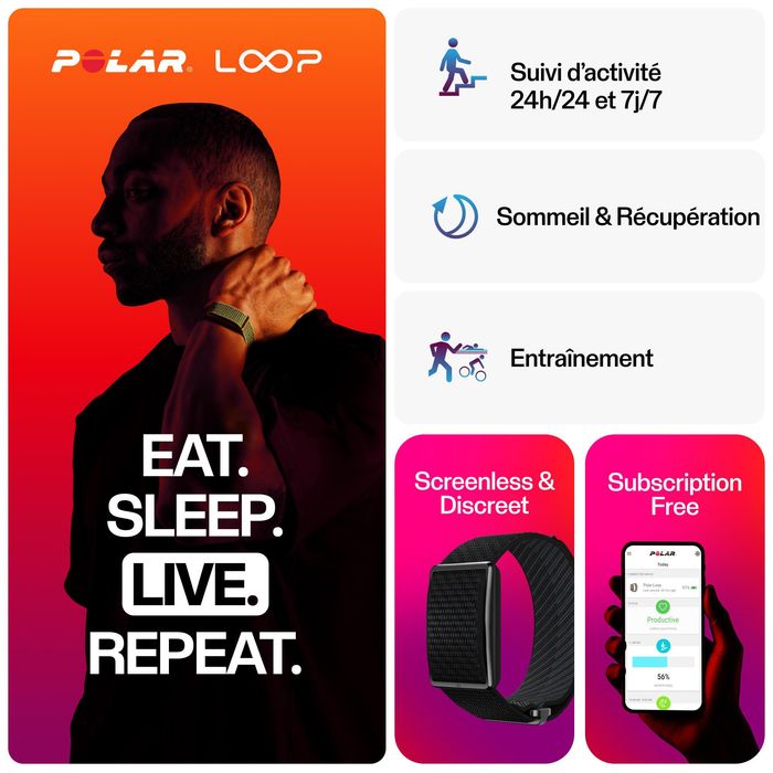 Pulseira conectada Polar Loop preto