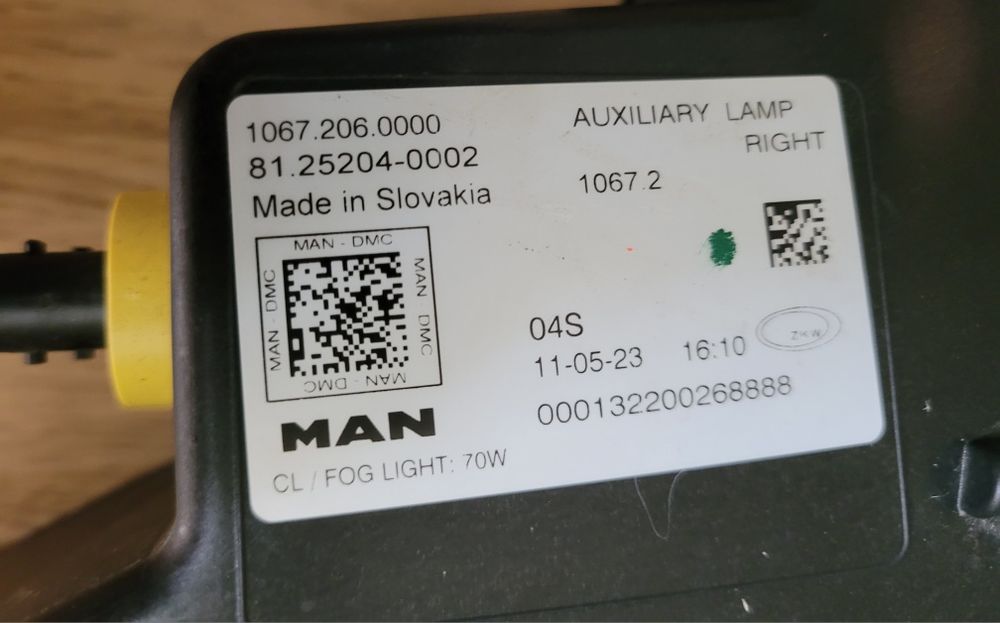 MAN halogen pezeciwmgielny prawy lampa oryginał