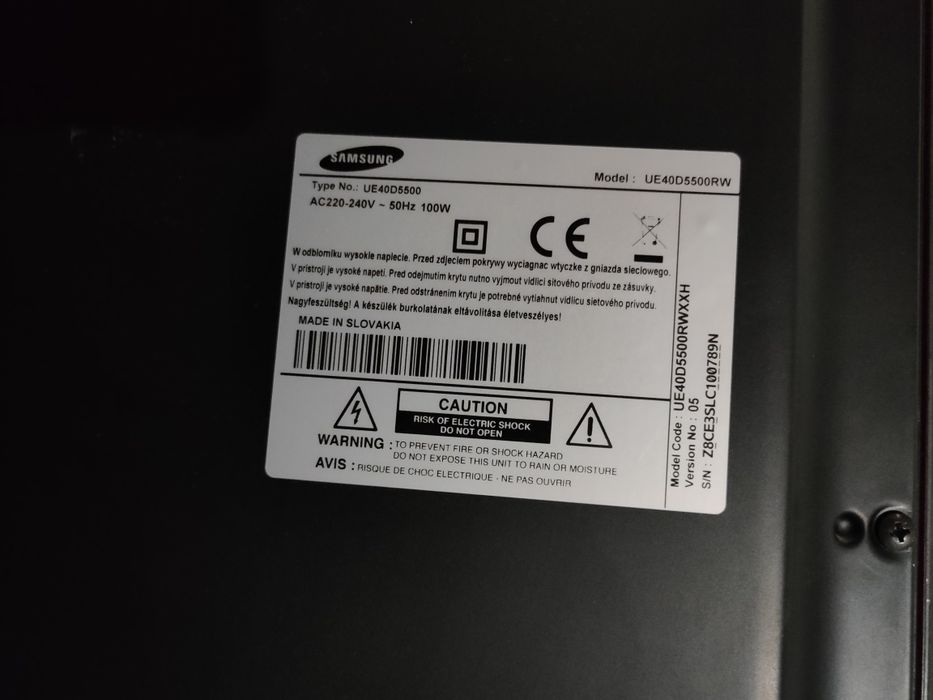 Telewizor UE40D5500 matryca i podświetlenie