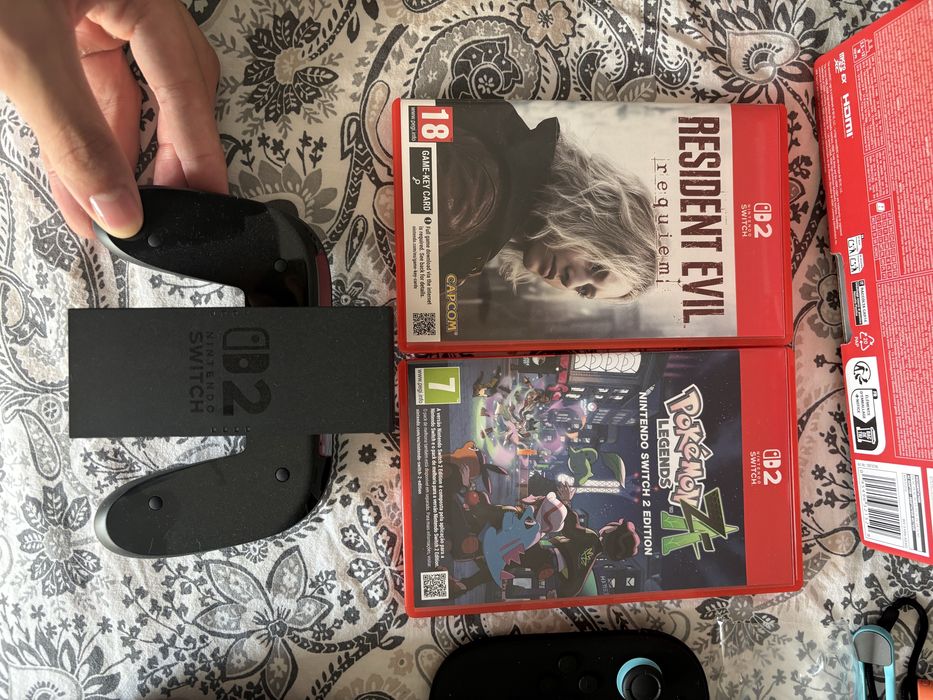 Nintendo Switch 2 Novo + 2 jogos (resident evil requiem, Pokémon legends ZA) + case para transporte