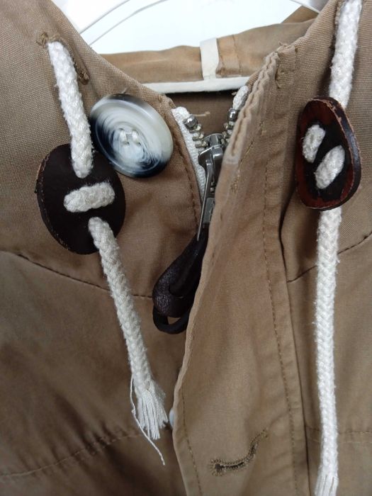 obszerna duńska kurtka żeglarska  z kapturem