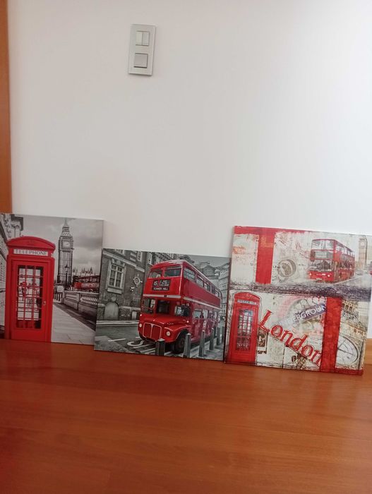 3 quadros decorativos com temática Londres