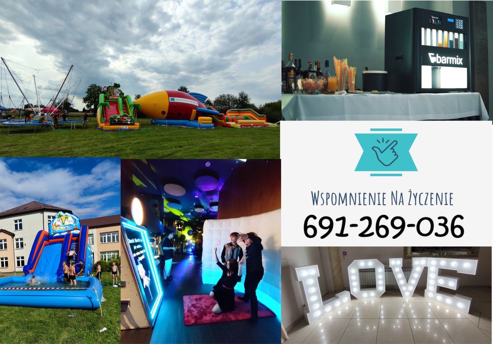 Fotobox fotobudka 360 led GLAMBOT dmuchańce fotolustro barmix knoocker