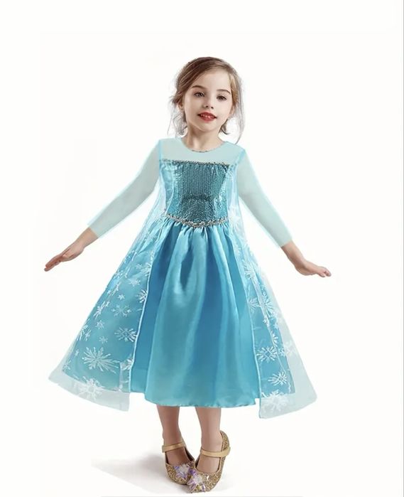 Сукня Ельзи. Платье костюм Эльзы длинное детское Ельза довге дитяче