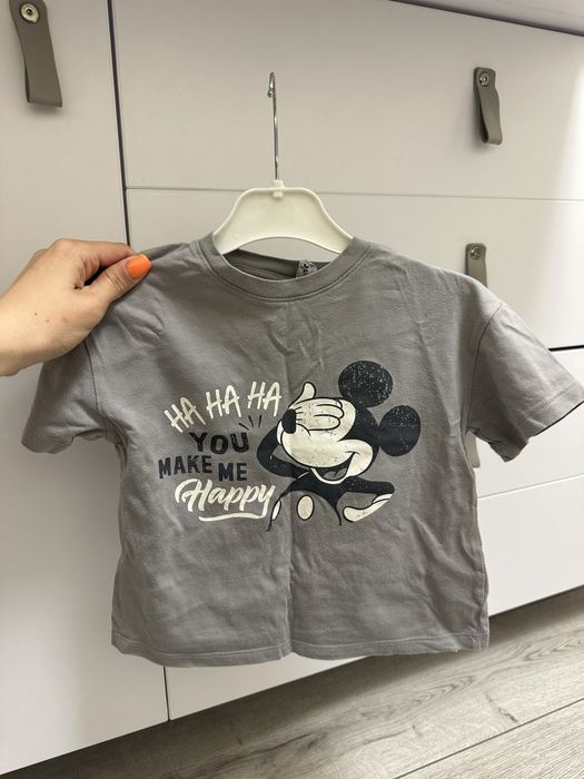 Дитяча футболка, футболка від h&m, футболка welcome friends, футболка міккі, біла дитяча футболка