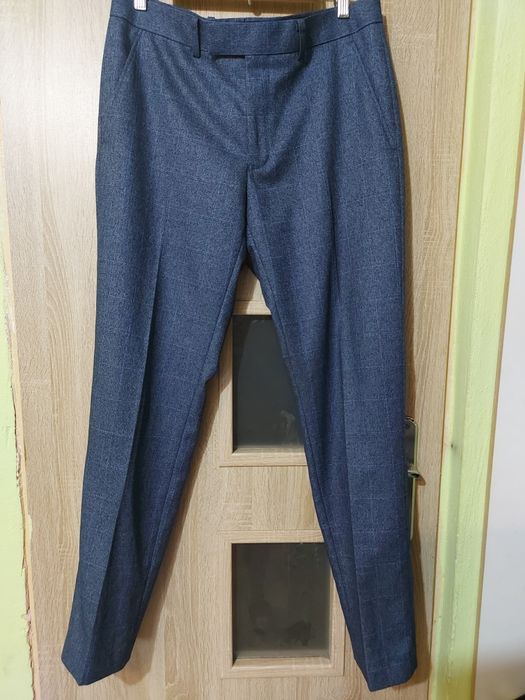 Garnitur męski granatowy w kratke