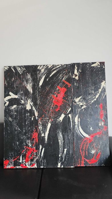 Trio de Quadros de Autor - Pinturas em Tela