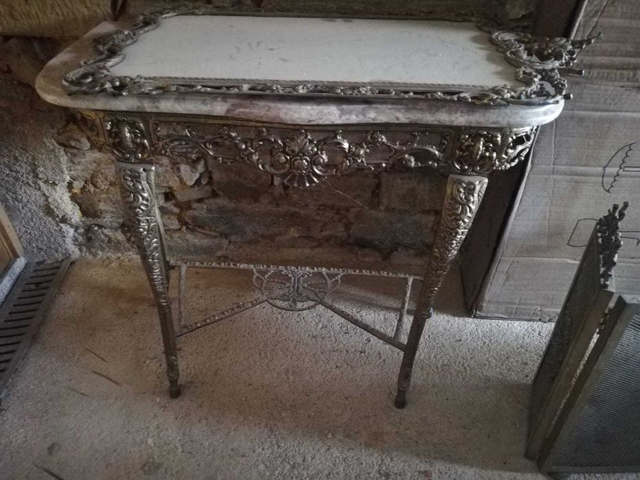 espelho + mesa em metal