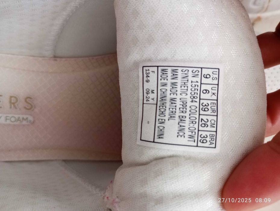 Skechers Uno Slippers, White/Marble, Size 39 – TOMAR64584253692546124