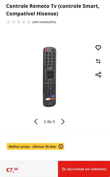 TV 32” Hisense sem comando