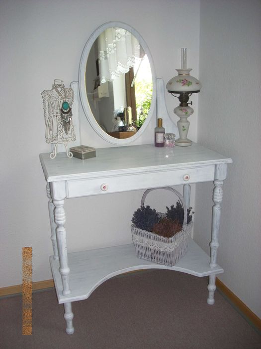 Toaletka z szufladą i lustrem Rękodzieło Shabby Chic