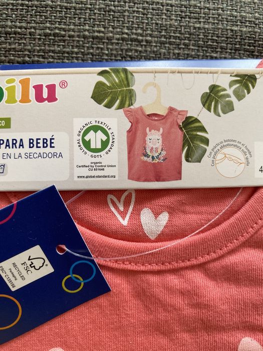 T-shirt rosa com lama lupilu - 12/24M