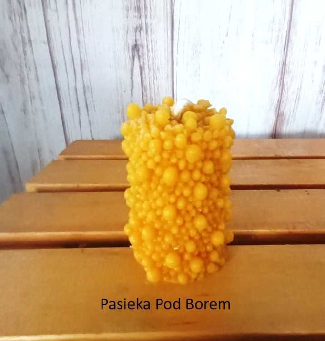 Zestaw 3 świec walec dekoracyjny z wosku pszczelego