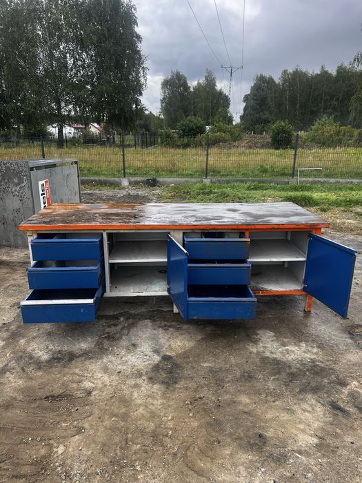 Profesjonalny stół warsztatowy RAU 250 cm – pancerny, z szufladami